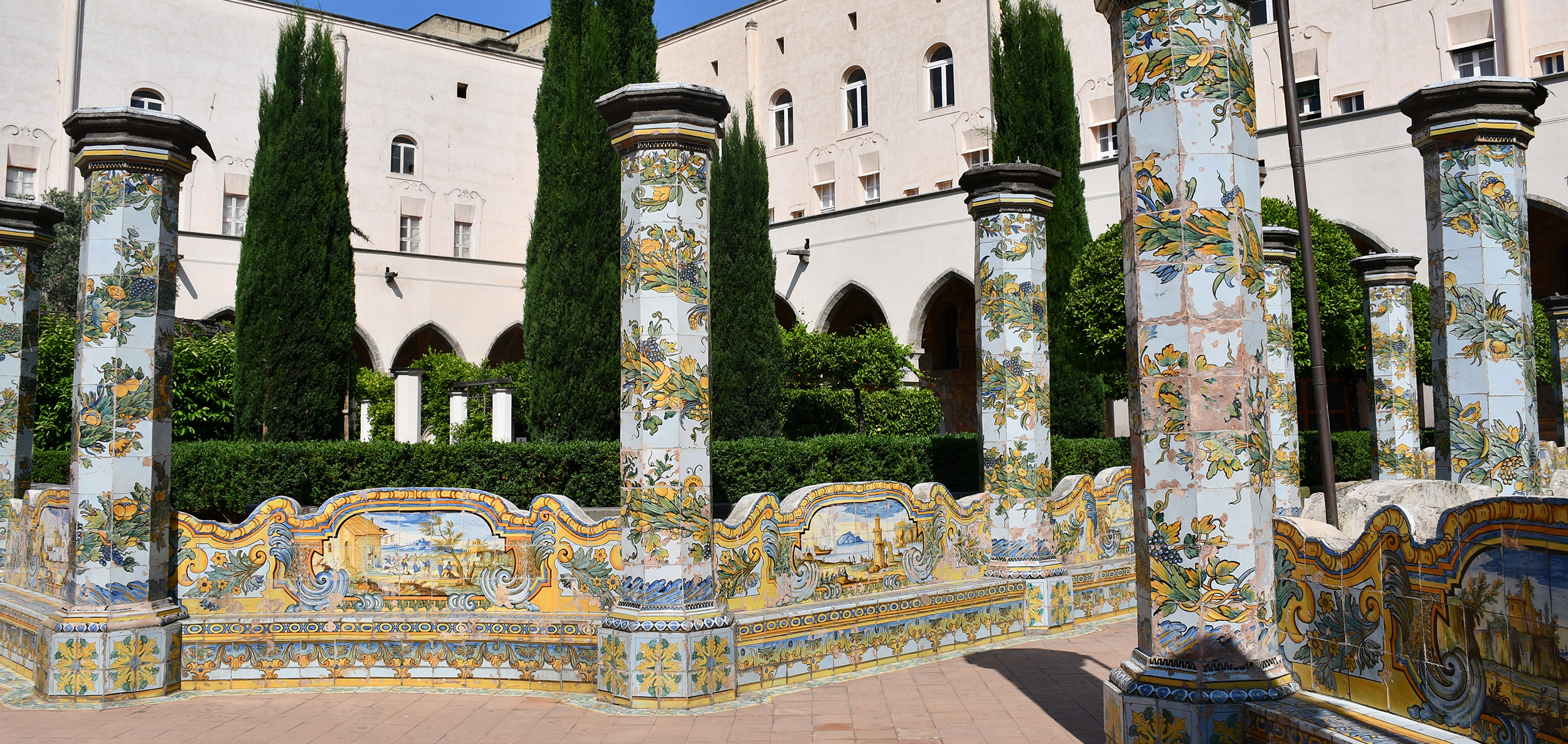 Erasmus + Preview Project - Santa Chiara cloister in Naples, Italy